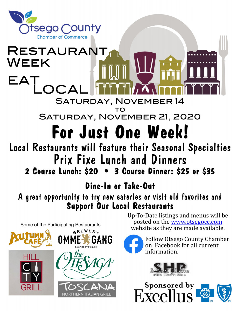 Eat Local Restaurant WeekStarting Saturday November 14 and running through